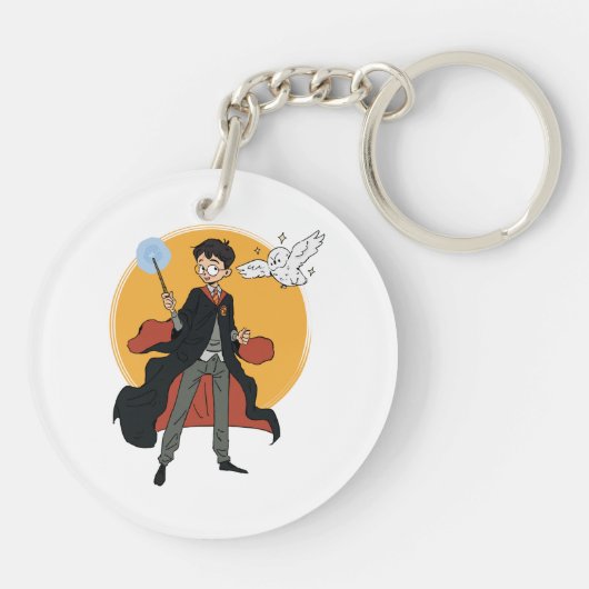 HARRY POTTER™ en Hedwig Illustratie Sleutelhanger (Achterkant)