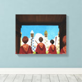 HARRY POTTER™ en het GRYFFINDOR™ QUIDDITCH™-team Canvas Afdruk (Insitu (Houten vloer))