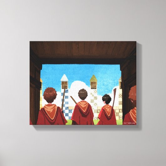 HARRY POTTER™ en het GRYFFINDOR™ QUIDDITCH™-team Canvas Afdruk (Voorkant)