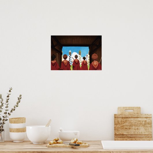 HARRY POTTER™ en het GRYFFINDOR™ QUIDDITCH™-team Poster (Keuken)