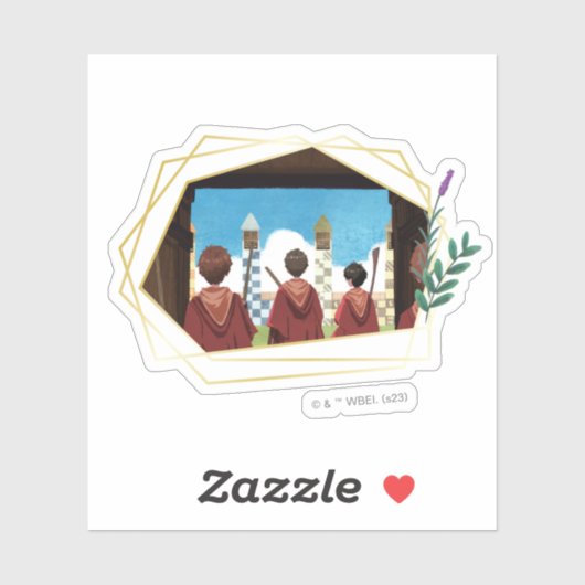 HARRY POTTER™ en het GRYFFINDOR™ QUIDDITCH™-team Sticker (Vel)