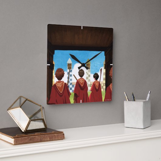 HARRY POTTER™ en het GRYFFINDOR™ QUIDDITCH™-team Vierkante Klok (Kantoor)