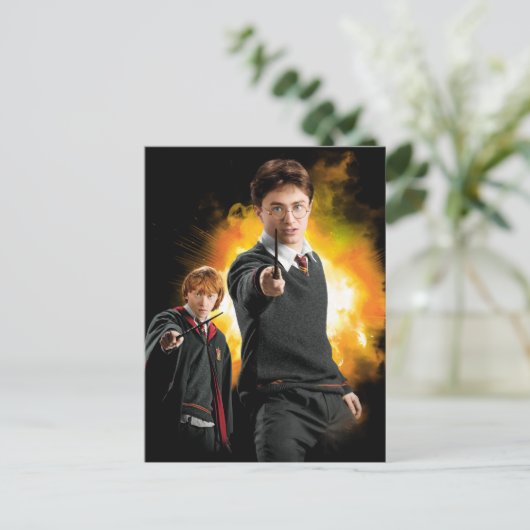 Harry Potter en Ron Weasely Briefkaart (Staand voorkant)