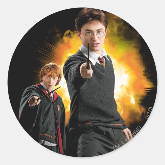 Harry Potter en Ron Weasely Ronde Sticker (Voorkant)