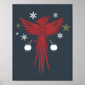 HARRY POTTER™ Fawkes & Cauldrons Holiday Grafisch Poster (Voorkant)