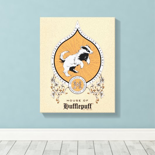 HARRY POTTER™ | FFLEPUFF™ Crest van Fijne schets Canvas Afdruk (Insitu (Houten vloer))