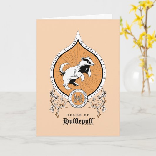 HARRY POTTER™ | FFLEPUFF™ Crest van Fijne schets Kaart (Gele Bloem)