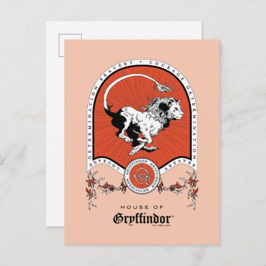 HARRY POTTER™ | Fijne schets GRYFFINDOR™ Crest Briefkaart (Voorkant / Achterkant)