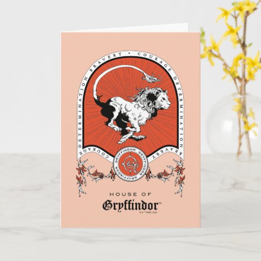HARRY POTTER™ | Fijne schets GRYFFINDOR™ Crest Kaart (Gele Bloem)