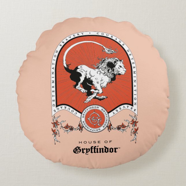 HARRY POTTER™ | Fijne schets GRYFFINDOR™ Crest Rond Kussen (Voorkant)