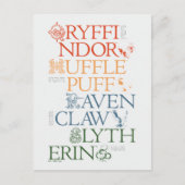 HARRY POTTER™ | Fijne schets HOGWARTS™-huizen Briefkaart (Voorkant)