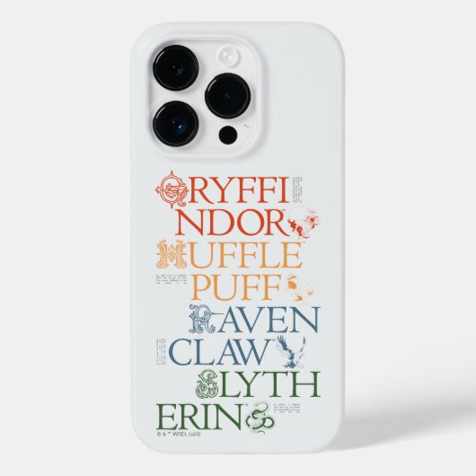 HARRY POTTER™ | Fijne schets HOGWARTS™-huizen Case-Mate iPhone Case (Achterkant)