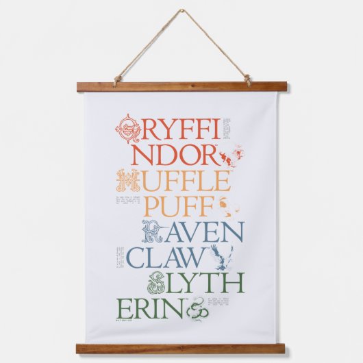 HARRY POTTER™ | Fijne schets HOGWARTS™-huizen Hangend Wandkleed (Voorkant)