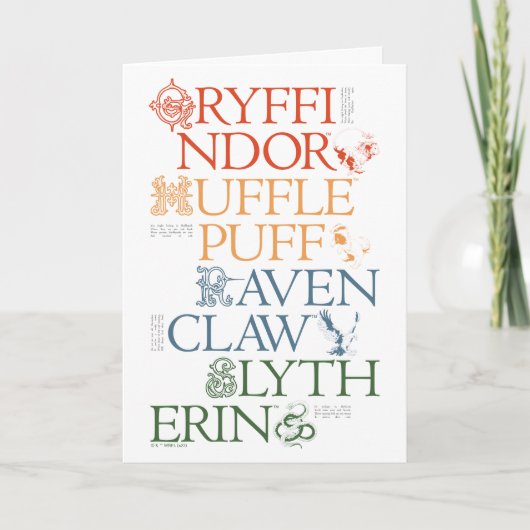 HARRY POTTER™ | Fijne schets HOGWARTS™-huizen Kaart (Voorkant)