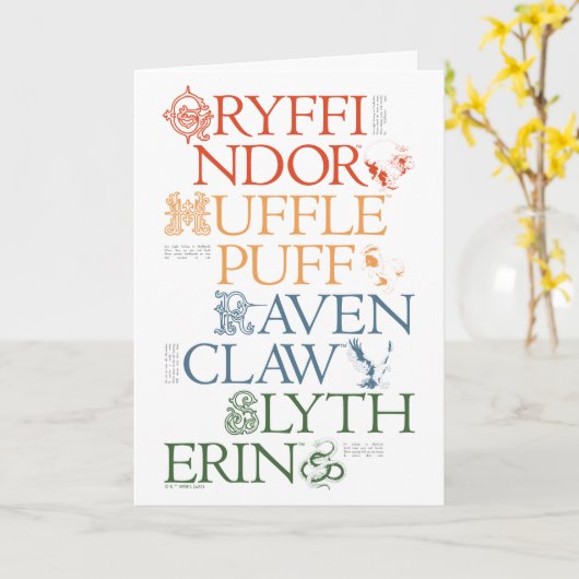 HARRY POTTER™ | Fijne schets HOGWARTS™-huizen Kaart (Gele Bloem)