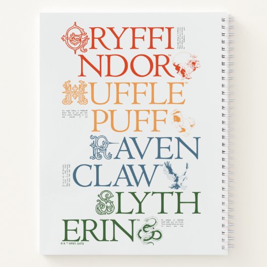 HARRY POTTER™ | Fijne schets HOGWARTS™-huizen Notitieboek (Achterkant)