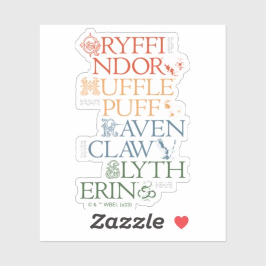 HARRY POTTER™ | Fijne schets HOGWARTS™-huizen Sticker (Vel)