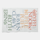 HARRY POTTER™ | Fijne schets HOGWARTS™-huizen Theedoek (Horizontaal)