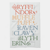 HARRY POTTER™ | Fijne schets HOGWARTS™-huizen Theedoek (Verticaal)