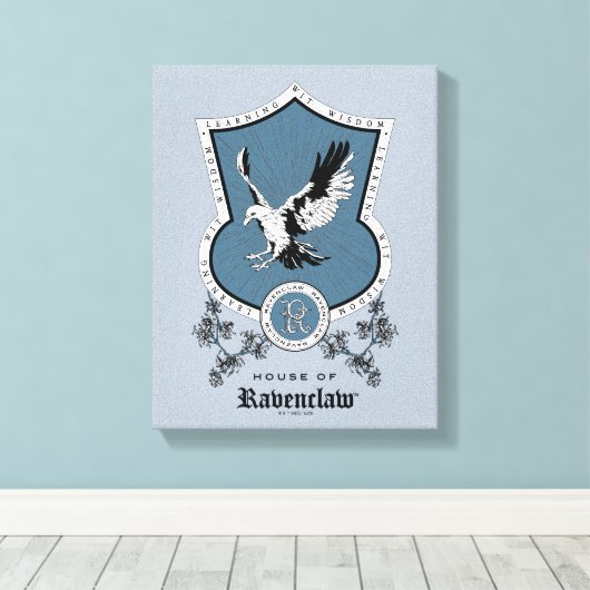 HARRY POTTER™ | Fijne schets RAVENCLAW™ Crest Canvas Afdruk (Insitu (Houten vloer))