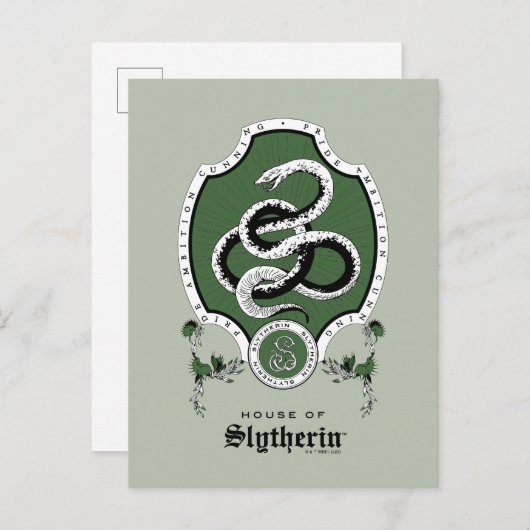 HARRY POTTER™ | Fijne schets SLYTHERIN™ Crest Briefkaart (Voorkant / Achterkant)