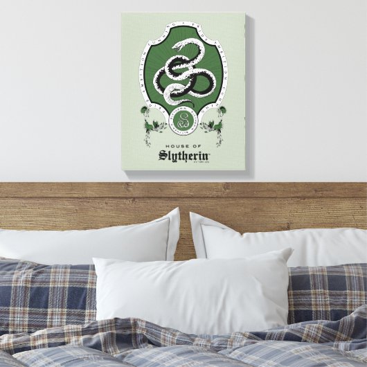 HARRY POTTER™ | Fijne schets SLYTHERIN™ Crest Canvas Afdruk (Insitu (Slaapkamer))