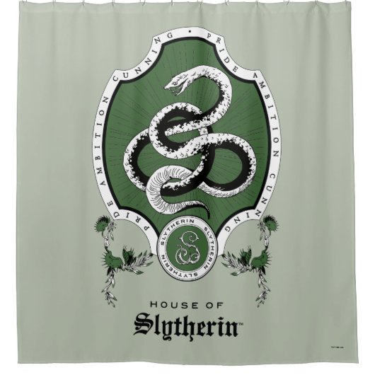 HARRY POTTER™ | Fijne schets SLYTHERIN™ Crest Douchegordijn (Voorkant)
