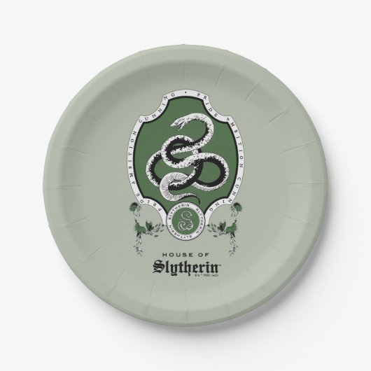 HARRY POTTER™ | Fijne schets SLYTHERIN™ Crest Papieren Bordje (Voorkant)