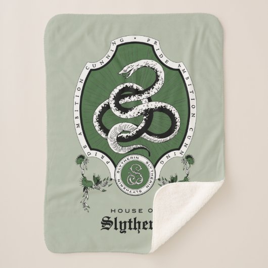 HARRY POTTER™ | Fijne schets SLYTHERIN™ Crest Sherpa Deken (Voorkant)
