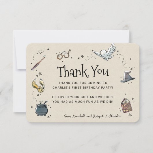 Harry Potter First Birthday Bedankt Kaart (Voorkant)