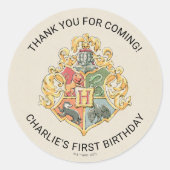 Harry Potter First Birthday Bedankt Ronde Sticker (Voorkant)