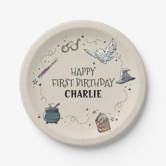 Harry Potter First Birthday Papieren Bordje (Voorkant)