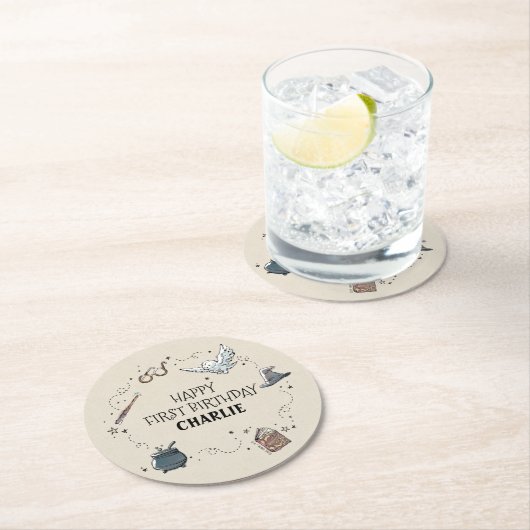 Harry Potter First Birthday Ronde Kartonnen Onderzetter (Insitu)