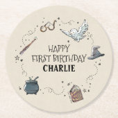 Harry Potter First Birthday Ronde Kartonnen Onderzetter (Voorkant)
