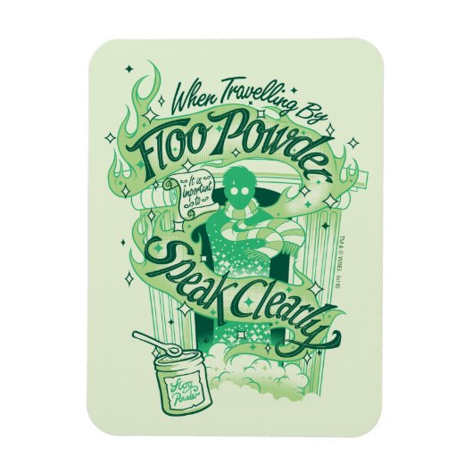 Harry Potter | Floo Poeder Typografie Grafiek Magneet (Verticaal)