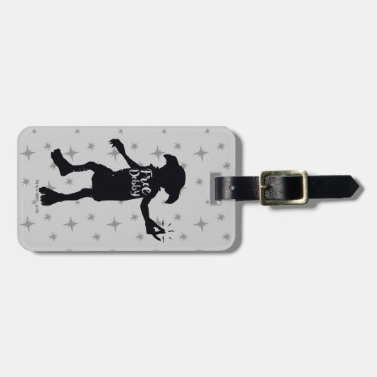 Harry Potter | "Free Dobby" Silhouette Typografie Bagagelabel (Voorkant horizontaal)