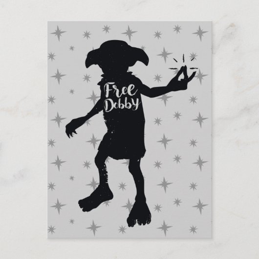 Harry Potter | "Free Dobby" Silhouette Typografie Briefkaart (Voorkant)