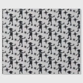 Harry Potter | "Free Dobby" Silhouette Typografie Cadeaupapier (Vlak)