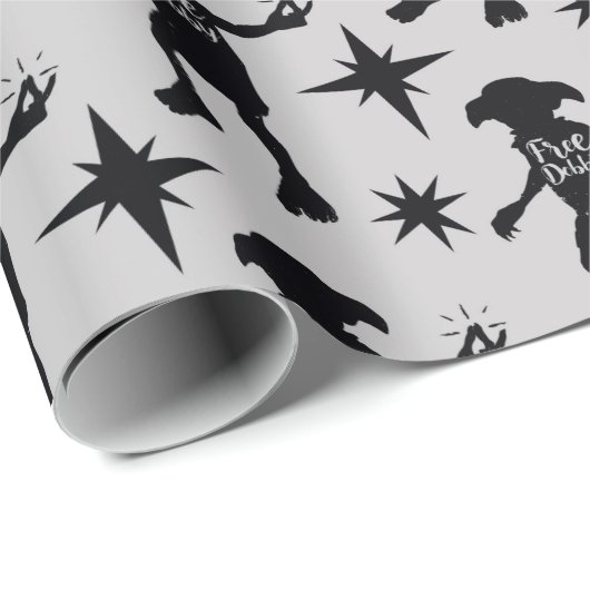 Harry Potter | "Free Dobby" Silhouette Typografie Cadeaupapier (Rol Hoek)