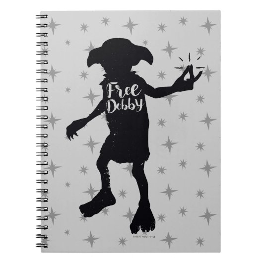 Harry Potter | "Free Dobby" Silhouette Typografie Notitieboek (Voorkant)