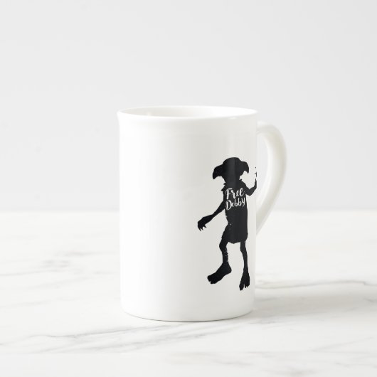 Harry Potter | "Free Dobby" Silhouette Typografie Porselein Kop (Voorkant rechts)