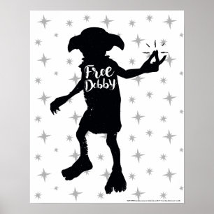 Harry Potter   "Free Dobby" Silhouette Typografie Poster
