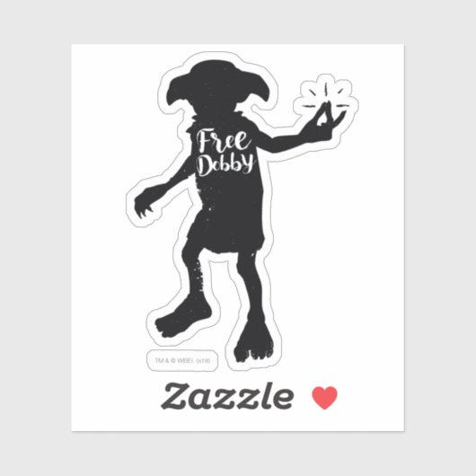 Harry Potter | "Free Dobby" Silhouette Typografie Sticker (Vel)