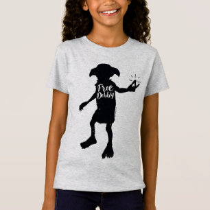 Harry Potter   "Free Dobby" Silhouette Typografie T-shirt