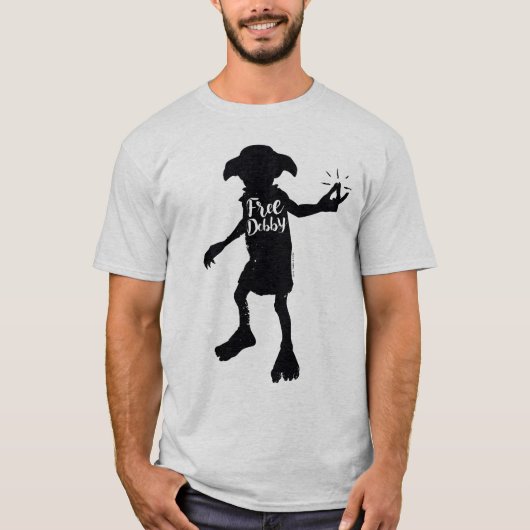 Harry Potter | "Free Dobby" Silhouette Typografie T-shirt (Voorkant)