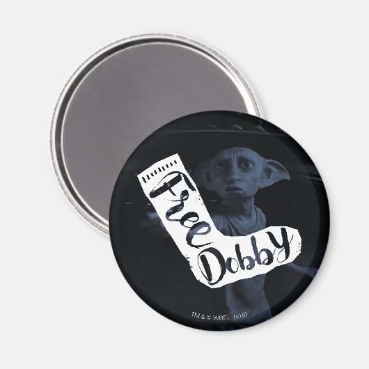 Harry Potter | "Free Dobby" Sock Typografie Magneet (Voorkant / Achterkant)