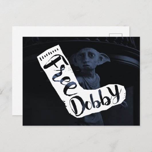 Harry Potter| "Free Dobby" Sock Typography Briefkaart (Voorkant / Achterkant)
