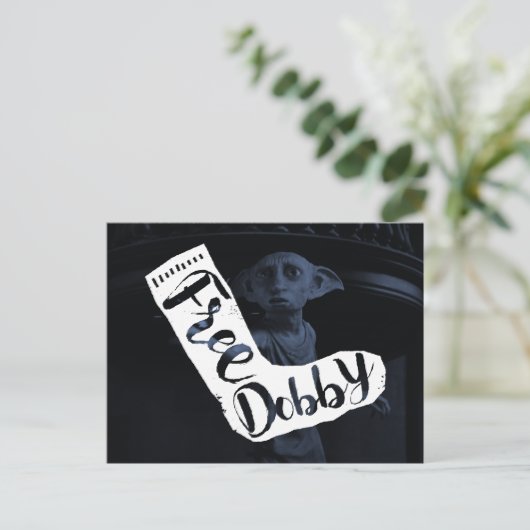 Harry Potter| "Free Dobby" Sock Typography Briefkaart (Staand voorkant)