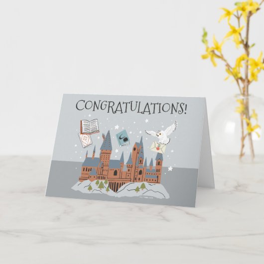 Harry Potter | Gefeliciteerd Hogwarts Castle Kaart (Gele Bloem)