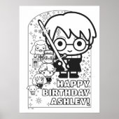HARRY POTTER™ Gepersonaliseerde Verjaardagskleurin Poster (Voorkant)